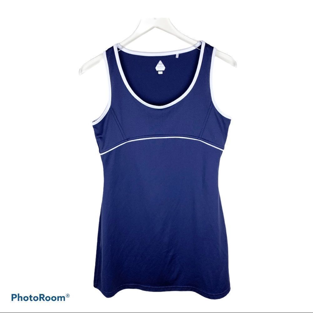 Bolle Navy Blue Tennis Dress w/White Sz M EUC